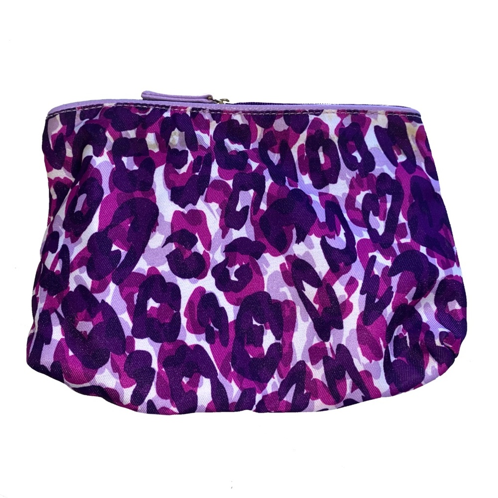 Purple Leopard Print Clutch/ Makeup Bag